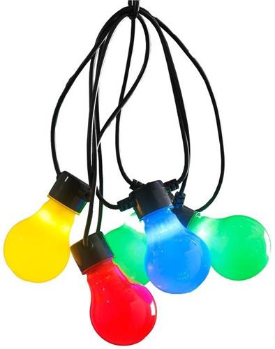 Konstsmide 2388 - Snoerverlichting - 10 lamps 80 LED zeer energiezuinig - 450 cm - 24V - voor buiten - multi