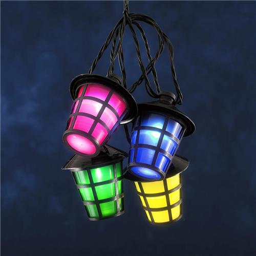 Konstsmide 4164 - Snoerverlichting - 40 lamps LED gekleurde lantaarns - 975 cm - 24V - voor buiten - multicolor