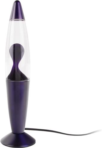 Leitmotiv Tafellamp Funky Rocket Lava - Paars - Ø8.6x35.5cm - Scandinavisch - Sinterklaas cadeau - Sinterklaas cadeautjes - Cadeau vrouw - Cadeau man - Cadeau voor haar - Cadeau voor hem - Sint cadeau - Sint kado - Kado man - Kado vrouw