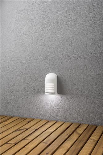 Konstsmide 7694 - Wandlamp - Prato LED flush 13cm - bewegingsmelder - op batterij - 2x 0.12W - koelwit 4500K - matwit