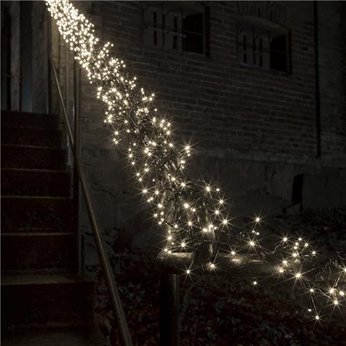 Clusterverlichting voor binnen en buiten - 8 functies - 2016 LEDs  2100K Amber  13,5 meter  Kerstverlichting  IP44  Incl. Transformator