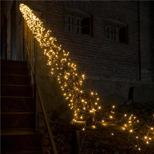 Clusterverlichting voor binnen en buiten - 8 functies - 960 LEDs  2100K Amber  7,2 meter  Kerstverlichting  IP44  Incl. Transformator