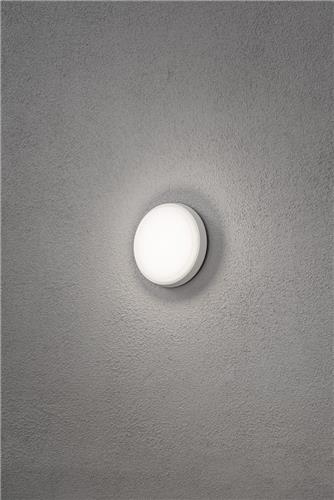 Konstsmide 7974 - Wandlamp - Cesena PowerLED 230V flush wand of plafonniere rond Ø 17.5cm - polycarbonaat glas - 1x 10W - warmwit 3000K - opaalwit