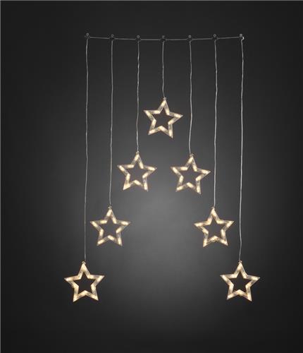 Konstsmide Lichtgordijn - 70 lamps LED piramidevorm - 118x72 cm - 24V - voor buiten - warmwit