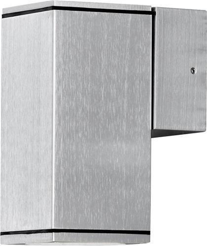 Konstsmide Monza - Wandspot neerw square 13.5cm - 230V - GU10 - zilver