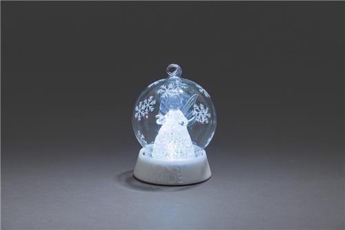 Konstsmide 3409 - Kerstdecoratie - 1 lamps LED glasbol engel autom kleurwissel - 6u timer - op batterij - voor binnen - multi