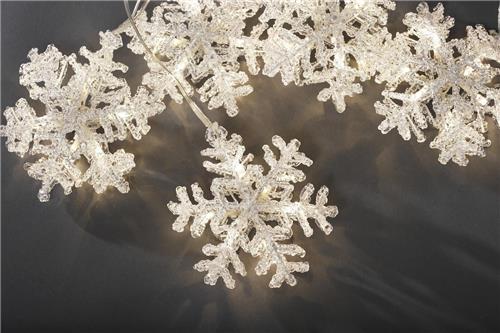 Konstsmide Lichtgordijn sneeuwvlokken Binnen 24 V 30 LED Warmwit (b x h) 400 cm x 15 cm