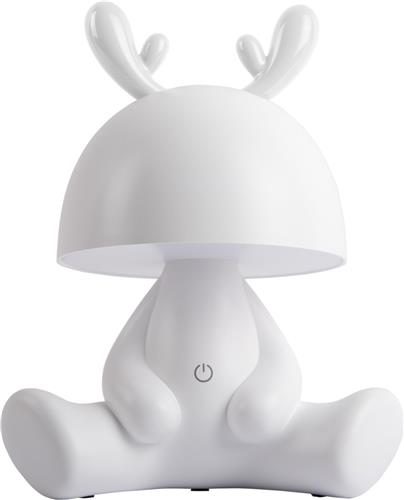 Leitmotiv Tafellamp Deer - Wit - 22x17x27cm - Scandinavisch - Sinterklaas cadeau - Sinterklaas cadeautjes - Cadeau vrouw - Cadeau man - Cadeau voor haar - Cadeau voor hem - Sint cadeau - Sint kado - Kado man - Kado vrouw