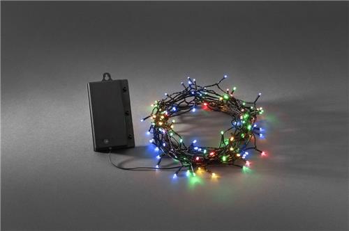Konstsmide - LED snoer micro op batt timer 240x - multicolor