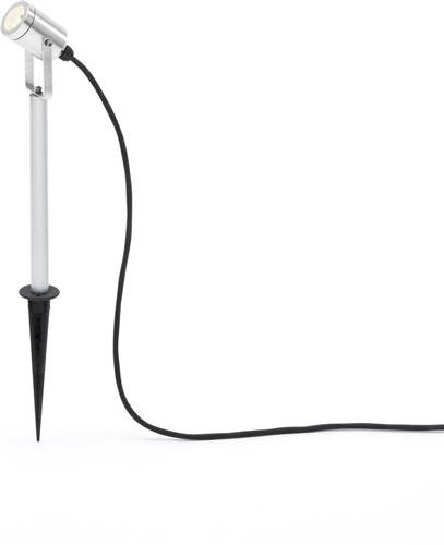 Konstsmide 7968 - Prikspot - Monza PowerLED richtbare spotlight 12V op tuinspies 47.5cm - 1x 3W - warmwit 3000K - geborsteld alu