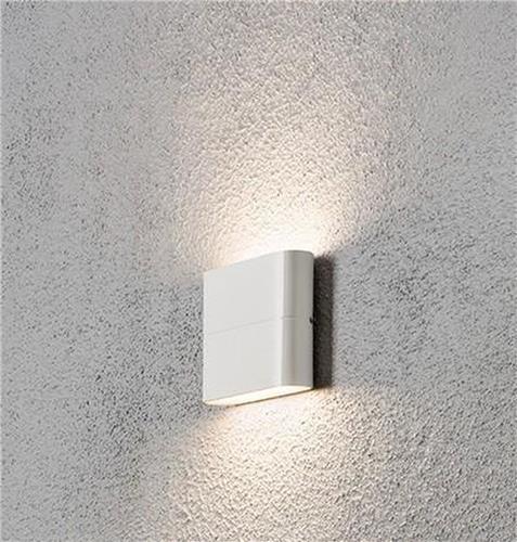 Konstsmide 7972 - Wandlamp - Chieri PowerLED 230V flush twinlight - 11x9cm - 2x 3W - warmwit 3000K - matwit