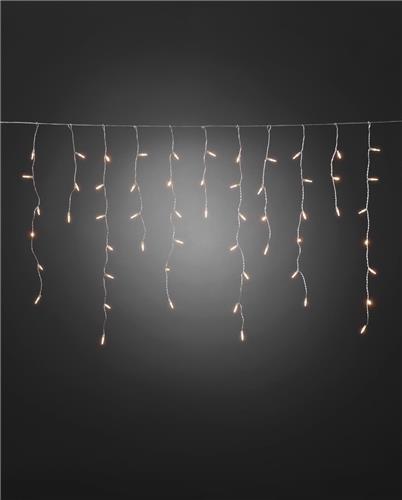 Konstsmide 2742 - Snoerverlichting - 200 lamps LED pizello iciclesnoer transp kabel - 507 cm - 24V - voor buiten - warmwit