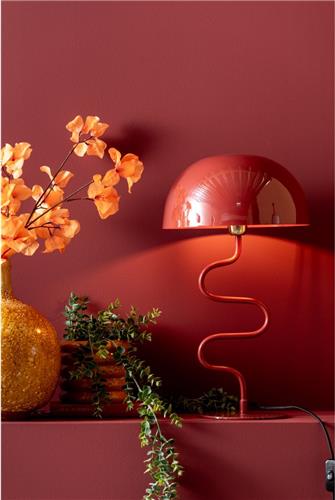 Leitmotiv Tafellamp Twist - Metaal - Rood - 31x54x31 cm (BxHxD) - Red Ochre - E27/15W