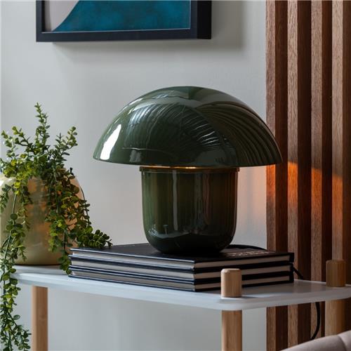 Leitmotiv Tafellamp Fat Mushroom - Metaal - Groen - 29x25x29 cm (BxHxD) - Jungle Green - E14/max 15W