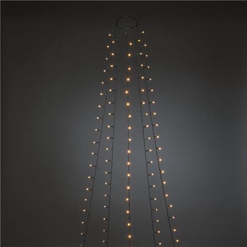 App gestuurde LED Lichtmantel voor kerstboom, 240cm 5 strengen van 40 extra warmwitte LED, met multifunctie
