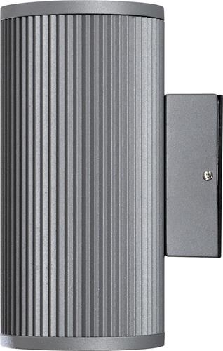 Konstsmide Siracusa twinspot 20.5cm ribbel - 230V - GU10 - antraciet