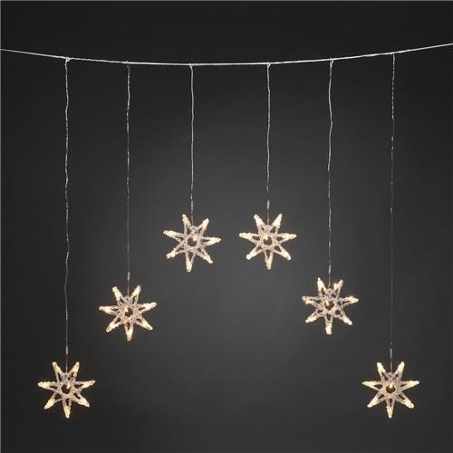 Lichtgordijn voor buiten - 6 sterren - 0.9 meter - Raamverlichting - Kerstverlichting