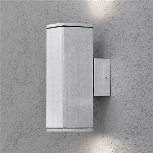 Konstsmide 7907 - Wandlamp - Monza wandspot twin square 20cm 230V GU10 - zilver