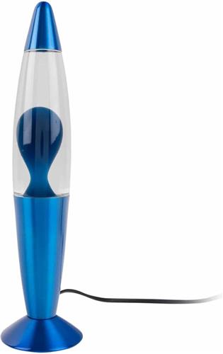 Leitmotiv Tafellamp Funky Rocket Lava - Blauw - Ø8.6x35.5cm - Scandinavisch - Sinterklaas cadeau - Sinterklaas cadeautjes - Cadeau vrouw - Cadeau man - Cadeau voor haar - Cadeau voor hem - Sint cadeau - Sint kado - Kado man - Kado vrouw