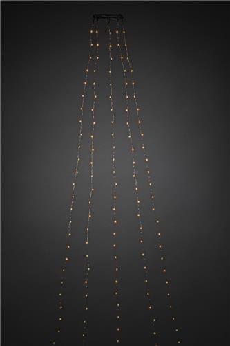 Konstsmide Sweden ® 6577-870 - Snoerverlichting - App gestuurde kerstboom lichtmantel 180 lamps  1.8m - 5x 36 LED extra warmwit - zilver metaaldraad  energiezuinig en duurzaam- 24V - dimmer - knipperfuncties - timer - voor binnen