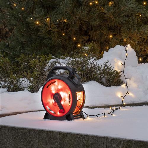 Kerstverlichting buiten - Lichtsnoer op kabelhaspel 70 meter - 1000 LEDs - Amberkleurig - IP44 waterdicht