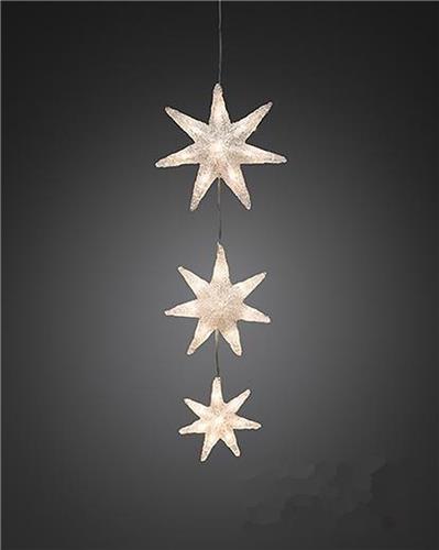 Verlicht Kerstfiguur voor buiten - Sneeuwvlokken - 15 LEDs - Warm wit - 0.7 meter - IP44 - Timer - Batterijen - Kerstverlichting