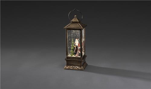Konstsmide 2888 - Kerstdecoratie - 1 lamps LED sneeuwlantaarn met kerstman - 11x27 cm - op batterij - voor binnen - warmwit