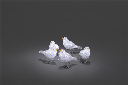 Konstsmide - Lichtsnoer met 5 vogeltjes - 40 lamps LED voor buiten