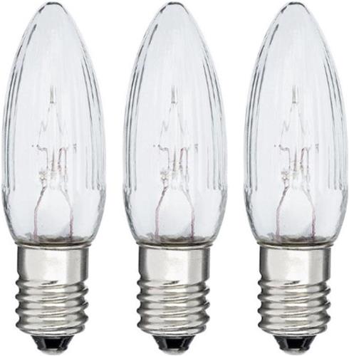 Reserve Kerstlampjes - E10 fitting - 34V - 3W - Warm Wit - 3 stuks