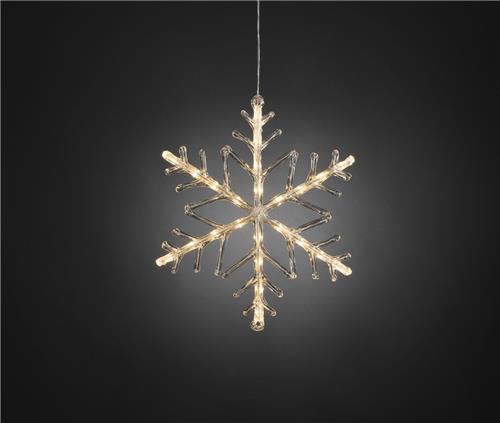 Konstsmide 4540 - Verlicht kerstfiguur - 24 lamps LED sneeuwvlok - 40 cm - timer 6u - op batterij - voor buiten - warmwit