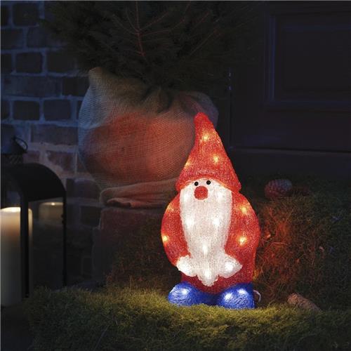 Konstsmide Kerstman - 3D kerstfiguur - Rood/Wit - 36cm hoog - IP44