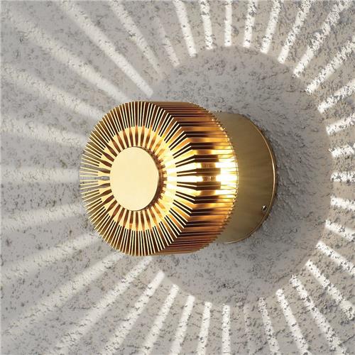 Konstsmide Monza Wandlamp Buiten - LED - 3000K - IP54 - Messing