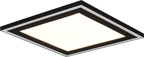 LED Plafondlamp - Plafondverlichting - Torna Coman - 24.5W - Warm Wit 3000K - Vierkant - Mat Zwart - Kunststof