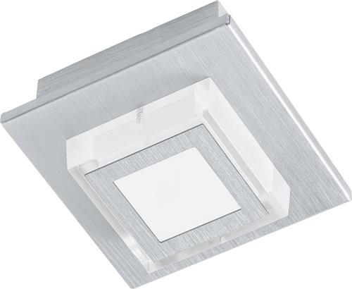 EGLO Masiano - Plafondlamp - 1 Lichts - LED - Aluminium-Geborsteld - Gesatineerd