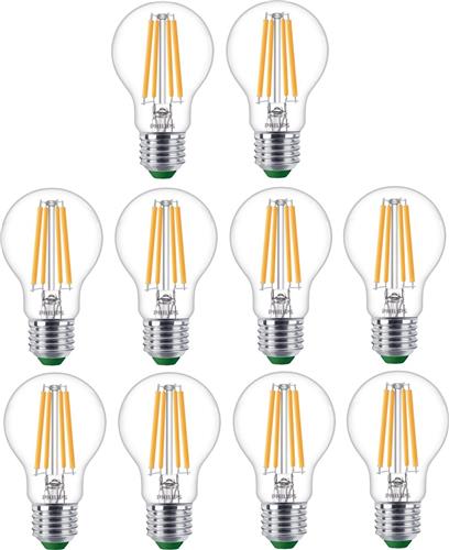 Doos 10 stuks Philips LED Peer E27 4W 840lm 2700K Helder Niet-Dimbaar A60 Energielabel A