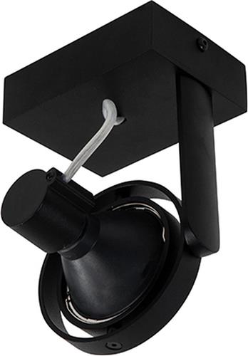 QAZQA master - Moderne Plafondspot | Spotje | Opbouwspot - 1 lichts - L 110 mm - Zwart - Woonkamer | Slaapkamer | Keuken