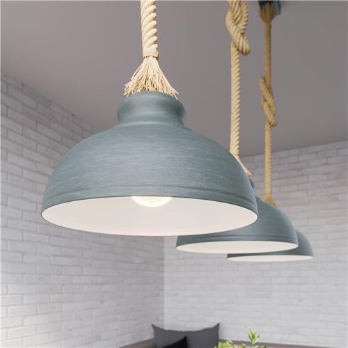 Lindby - hanglamp - 3lichts - metaal, kabel - E27 - beton