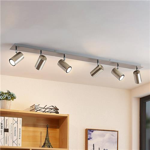 Lindby - buitenspot - 6lichts - staal, aluminium - H: 12.5 cm - GU10 - gesatineerd nikkel