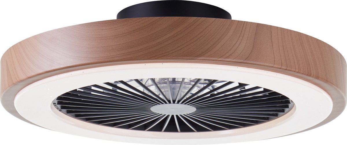VOLISUN Plafondventilator met verlichting en afstandsbediening, 6 windstanden en dimbaar, moderne plafondlamp met ventilator, stille led- plafondventilator voor slaapkamer en woonkamer (wit, 50 cm