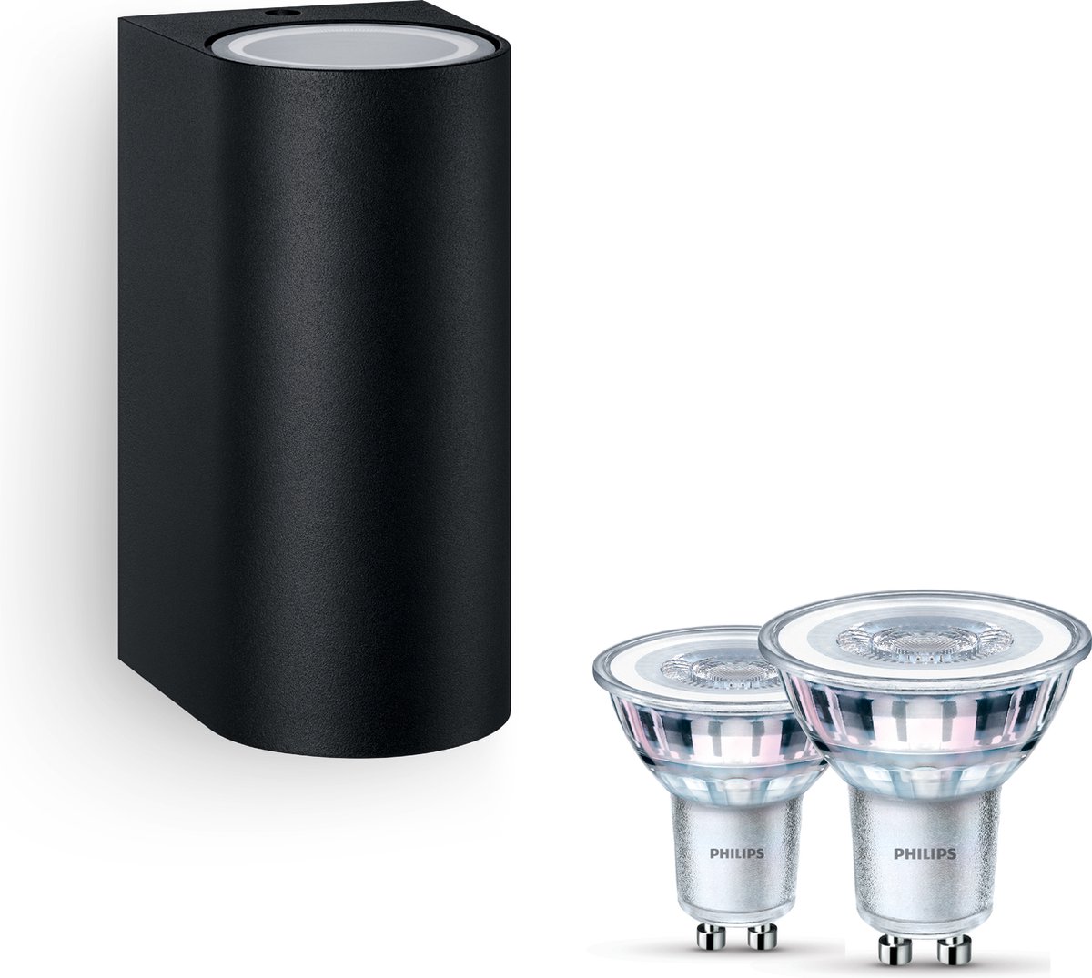 Philips Nightingale Wandlamp voor Buiten Up & Down (Zwart) - Buitenlamp ...